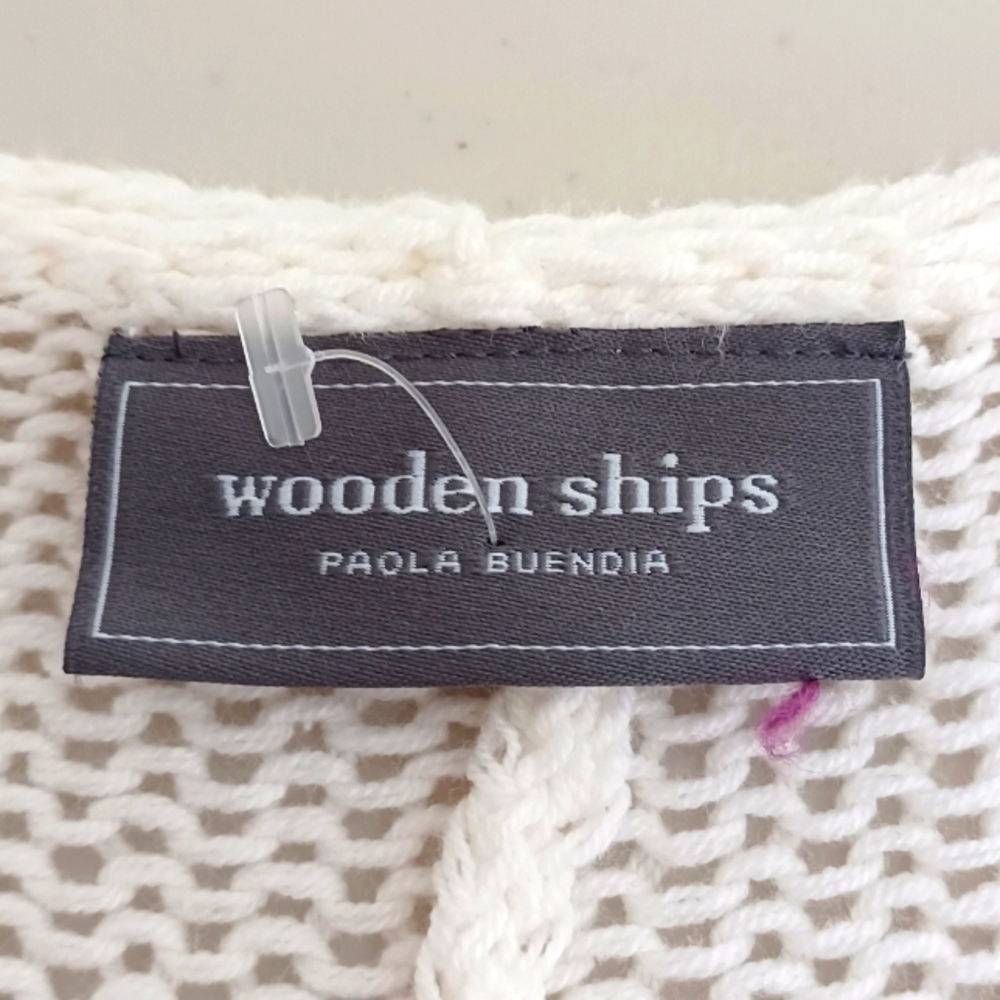 Wooden Ships XOXO Sz XS Oversized Open Knit Valentines Day Sweater - Picture 9 of 14